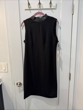 Calvin Klein Black Sleeveless Mock-Neck Midi Dress